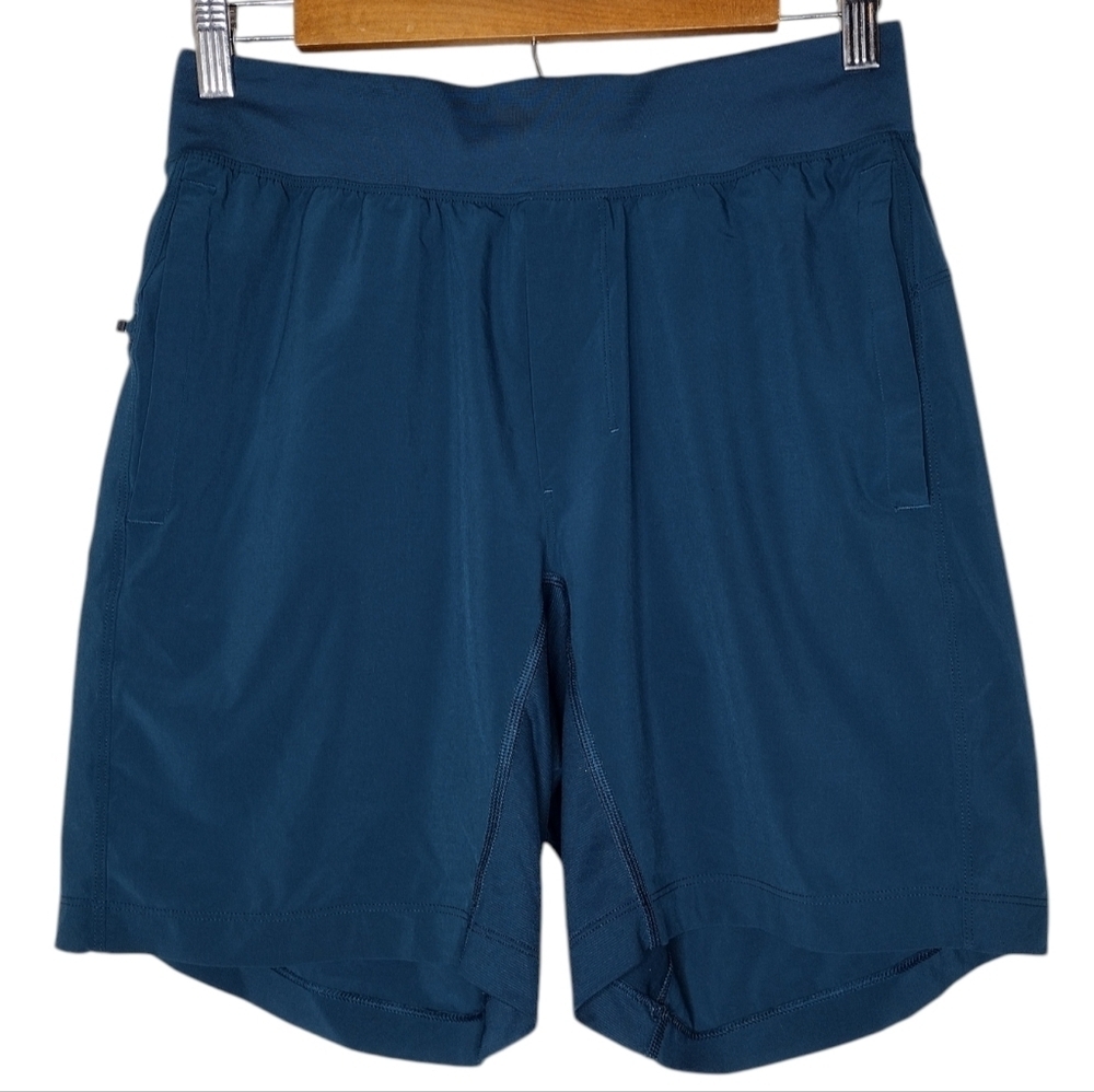 Lululemon 7" Men's Teal Drawstring Waist Workout Athletic Shorts Sz S